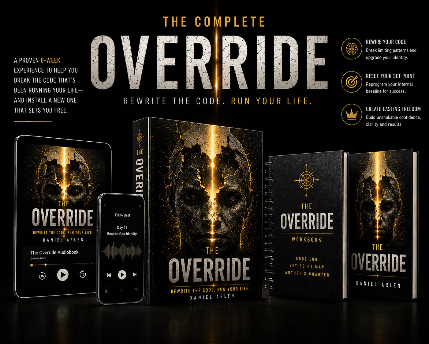 The Complete Override — book, audiobook, workbook and guided drills